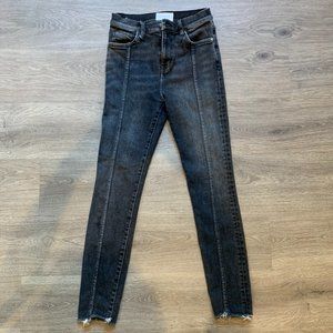 High Waisted Charcoal Skinny Jeans - Size 26